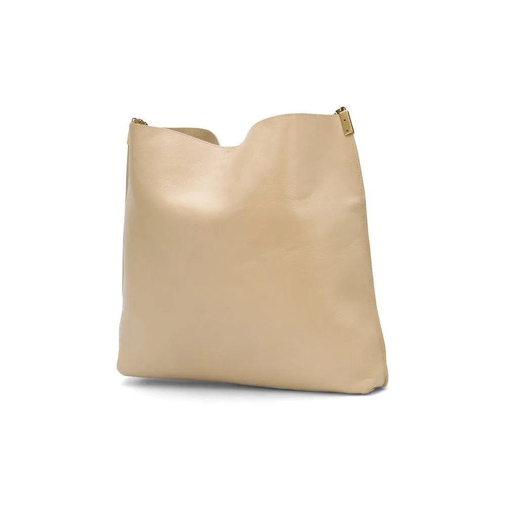 Ysl Tasche Saint Laurent Suzanne Beige Kalbsleder Kettentrageweise Hobo Tasche 634804