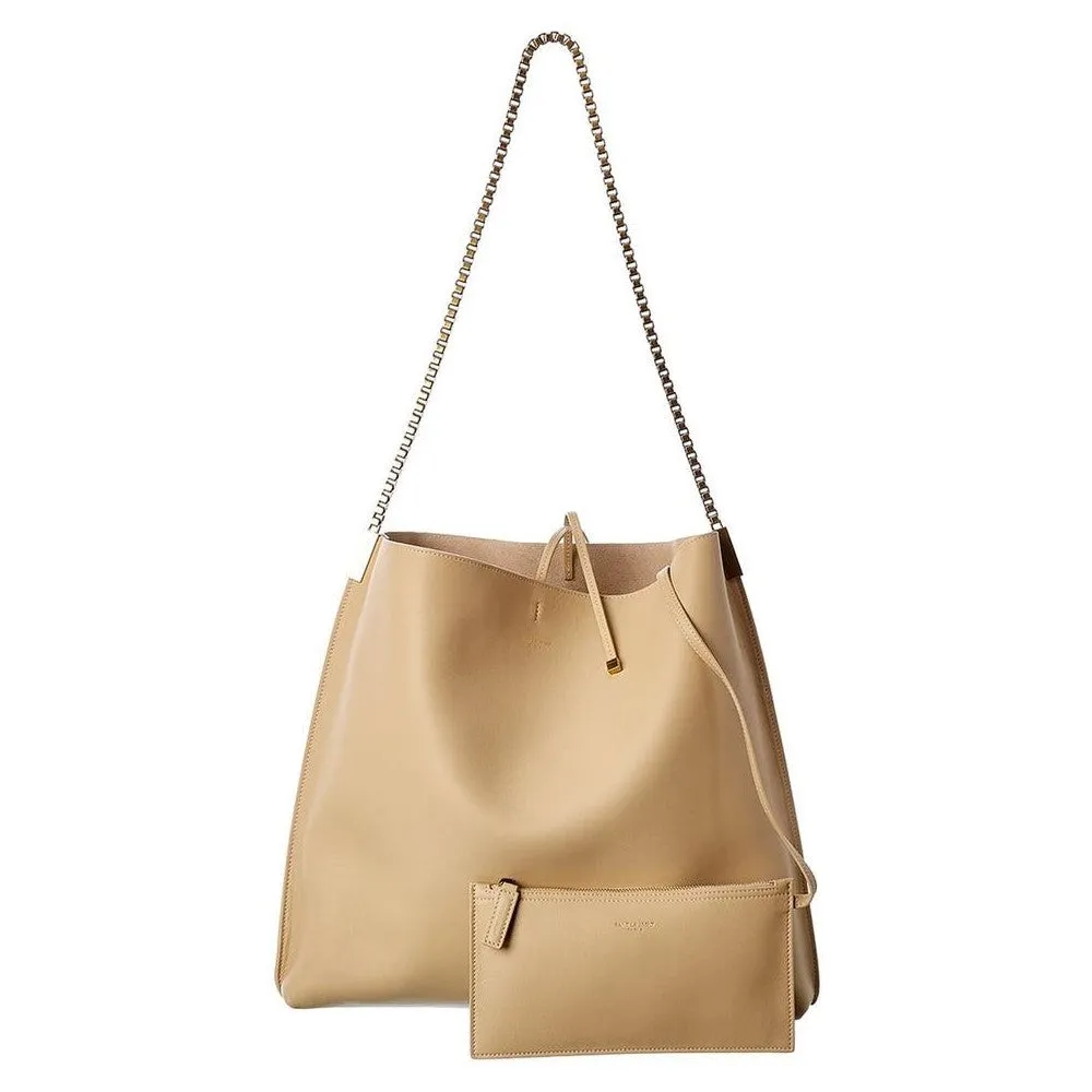 Ysl Tasche Saint Laurent Suzanne Beige Kalbsleder Kettentrageweise Hobo Tasche 634804