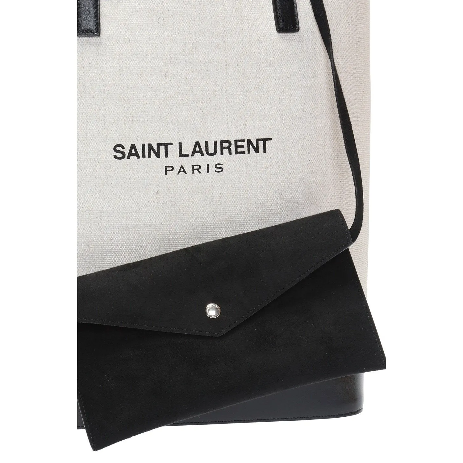 Ysl Tasche Saint Laurent Teddy Weiß Beschichtete Leinen Zugband Eimer Tasche 551595