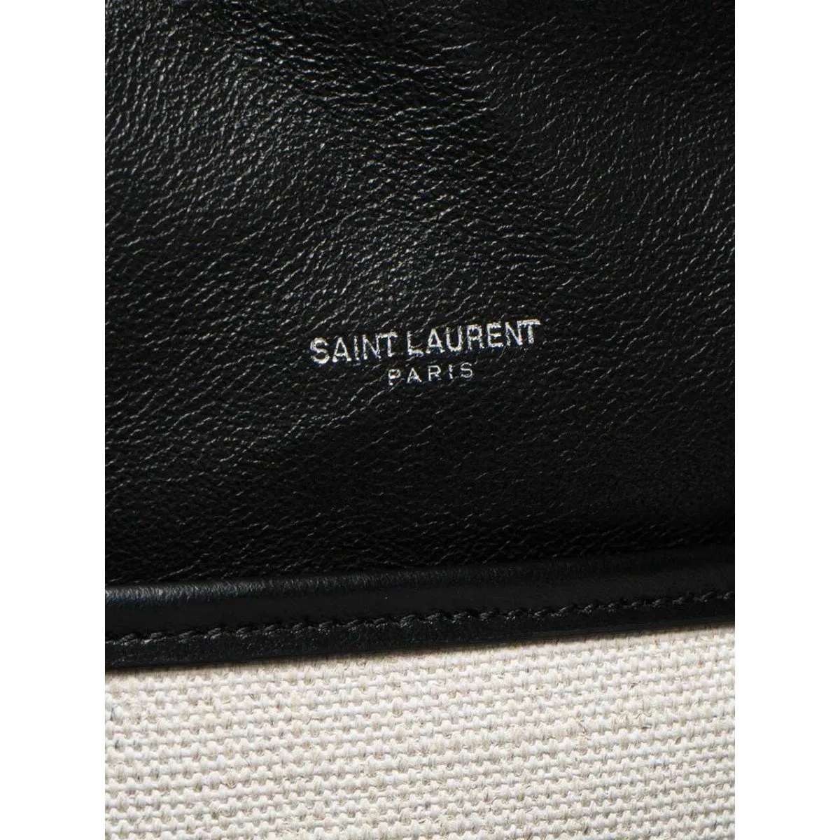 Ysl Tasche Saint Laurent Teddy Weiß Beschichtete Leinen Zugband Eimer Tasche 551595
