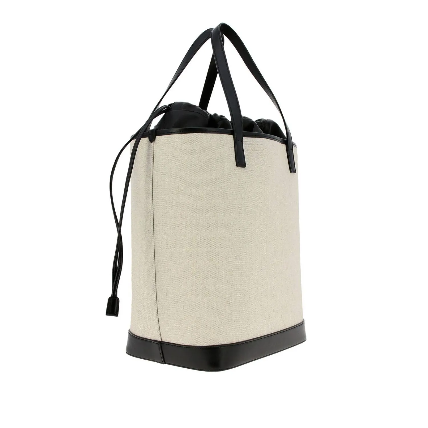 Ysl Tasche Saint Laurent Teddy Weiß Beschichtete Leinen Zugband Eimer Tasche 551595