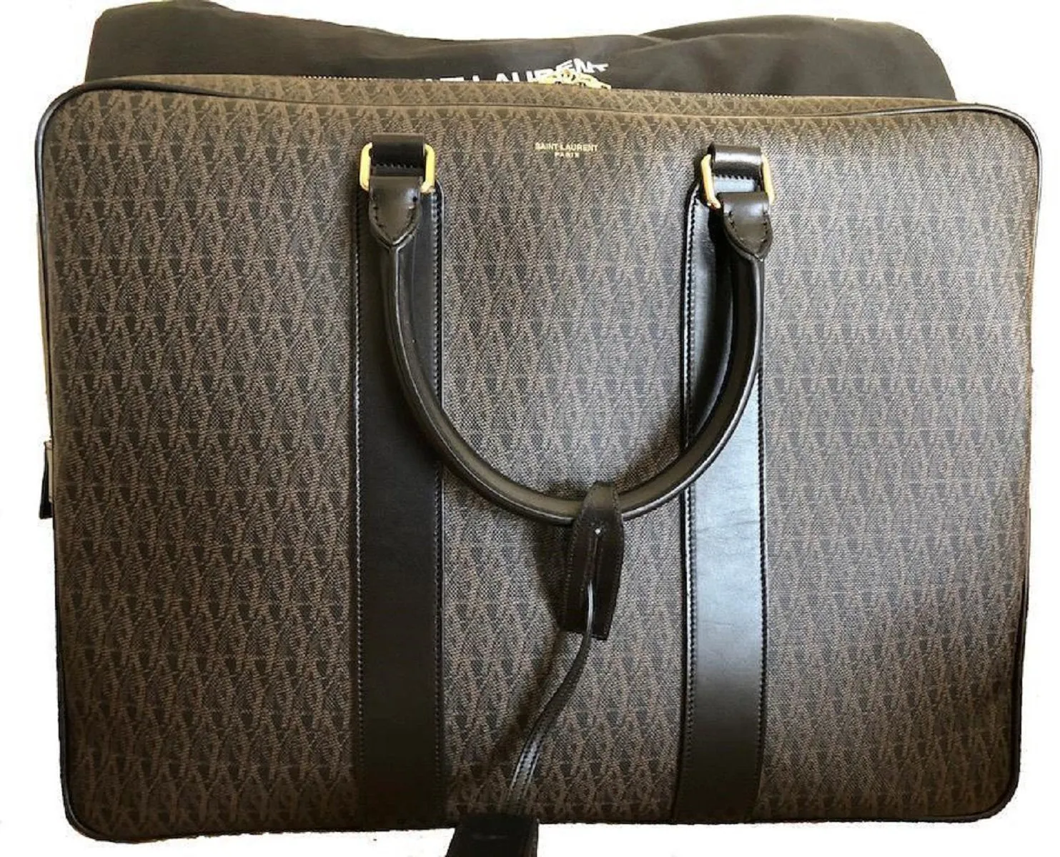 Ysl Taschen Saint Laurent Toile Classic Monogram 24 Stunden Logo Aktentasche Gepäck 343690