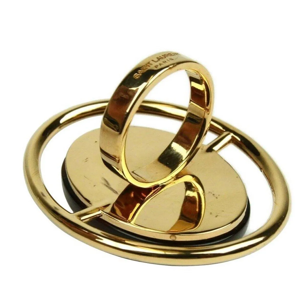 Ysl Taschen Saint Laurent Damen Ovale Messing Metall Ring Silber/Gold Größe 6 439960
