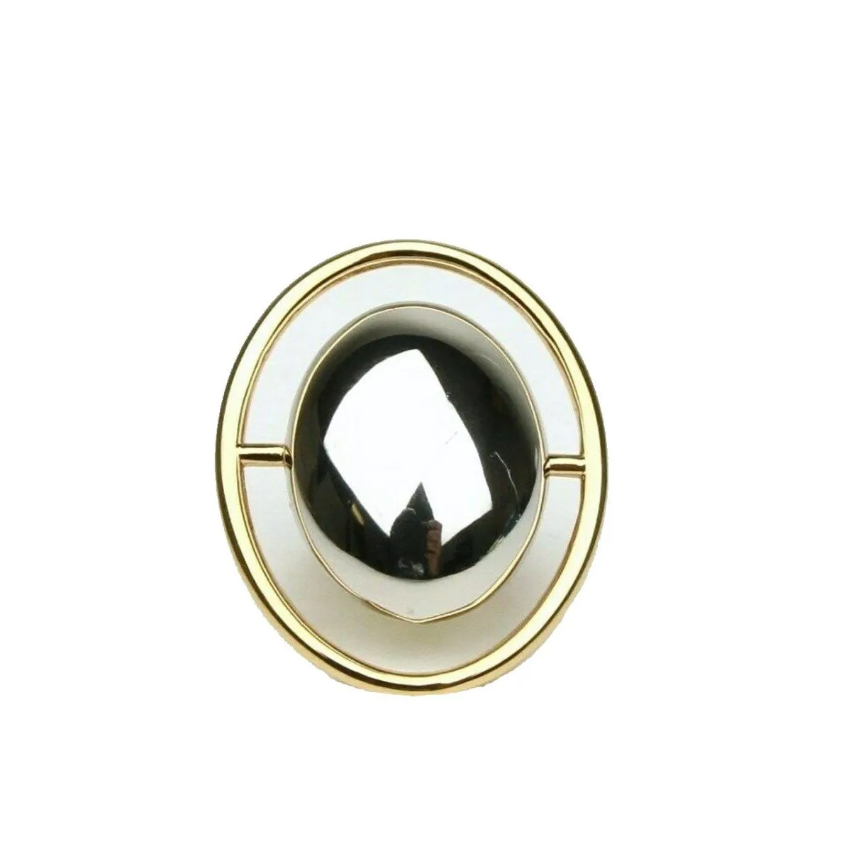Ysl Taschen Saint Laurent Damen Ovale Messing Metall Ring Silber/Gold Größe 6 439960