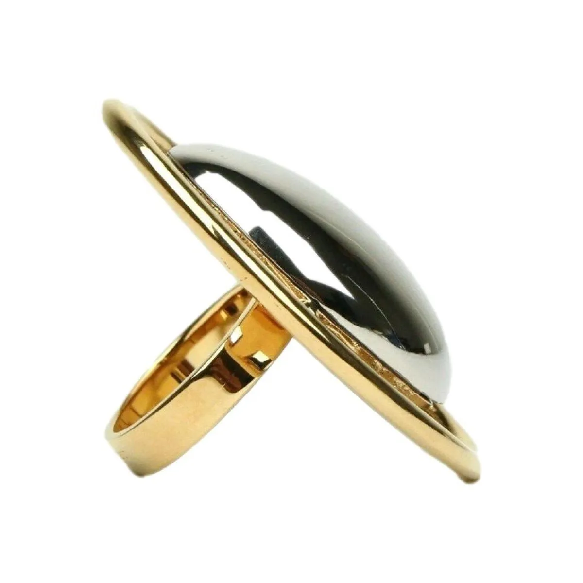 Ysl Taschen Saint Laurent Damen Ovale Messing Metall Ring Silber/Gold Größe 6 439960