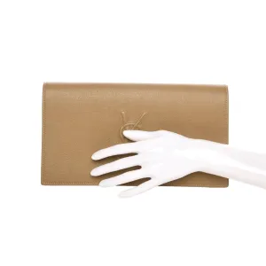 YSL Taschen Saint Laurent YSL Belle de Jour Beige Leder Große Clutch Tasche 568937