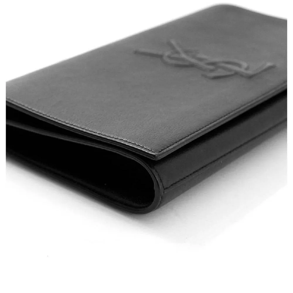 YSL Taschen Saint Laurent YSL Belle de Jour Leder Clutch Schwarz Groß 568937