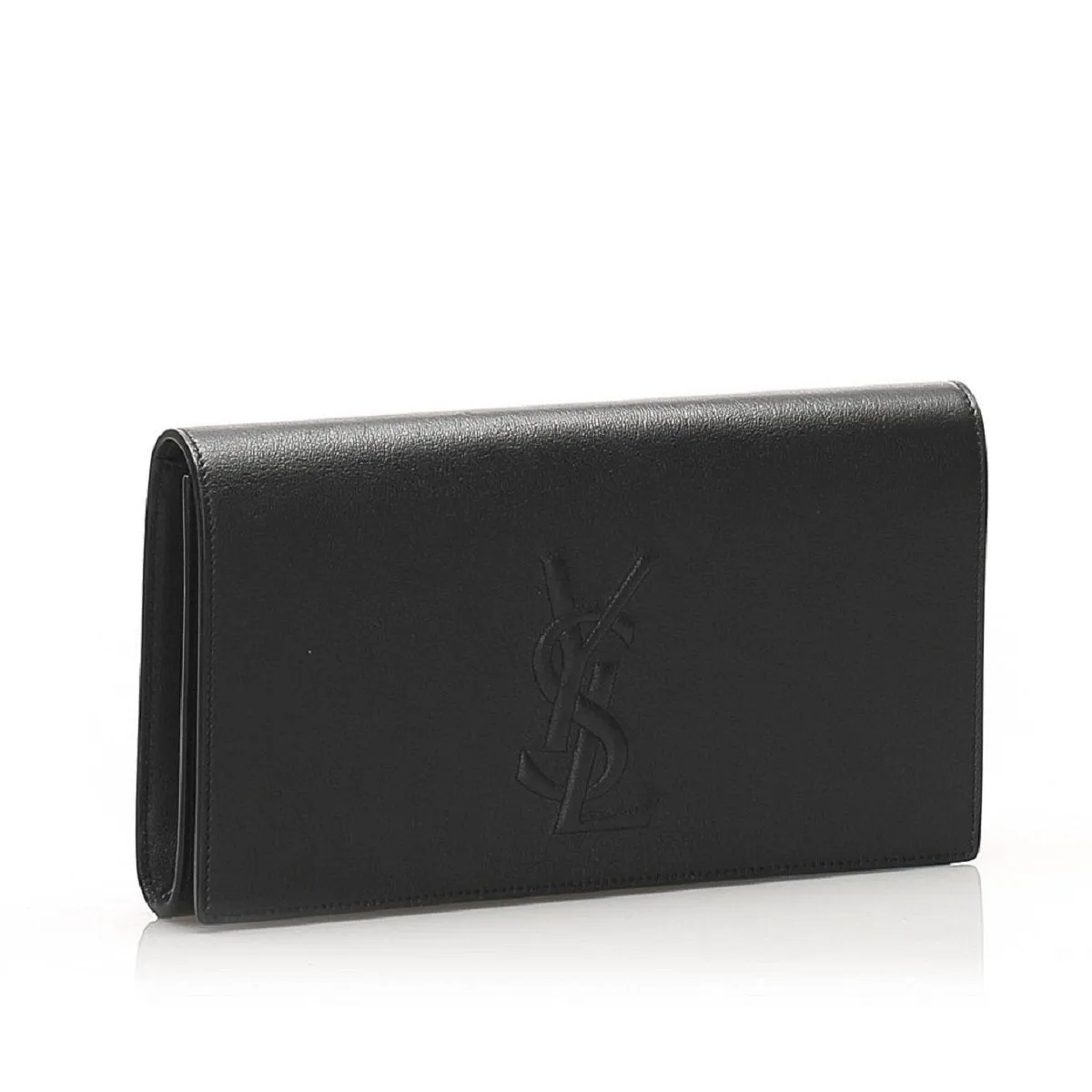 YSL Taschen Saint Laurent YSL Belle de Jour Leder Clutch Schwarz Groß 568937