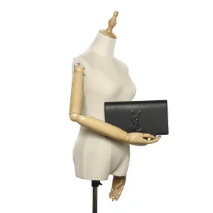 YSL Taschen Saint Laurent YSL Belle de Jour Leder Clutch Schwarz Groß 568937