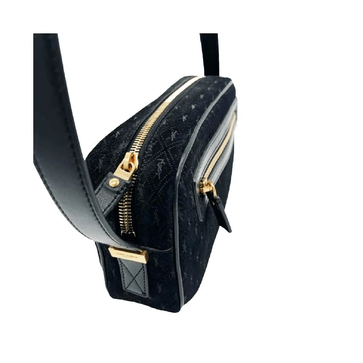 Ysl Taschen Saint Laurent YSL King Palm Wildleder Monogramm Schwarze Fototasche 568608