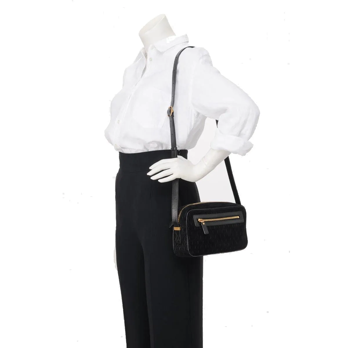 Ysl Taschen Saint Laurent YSL King Palm Wildleder Monogramm Schwarze Fototasche 568608