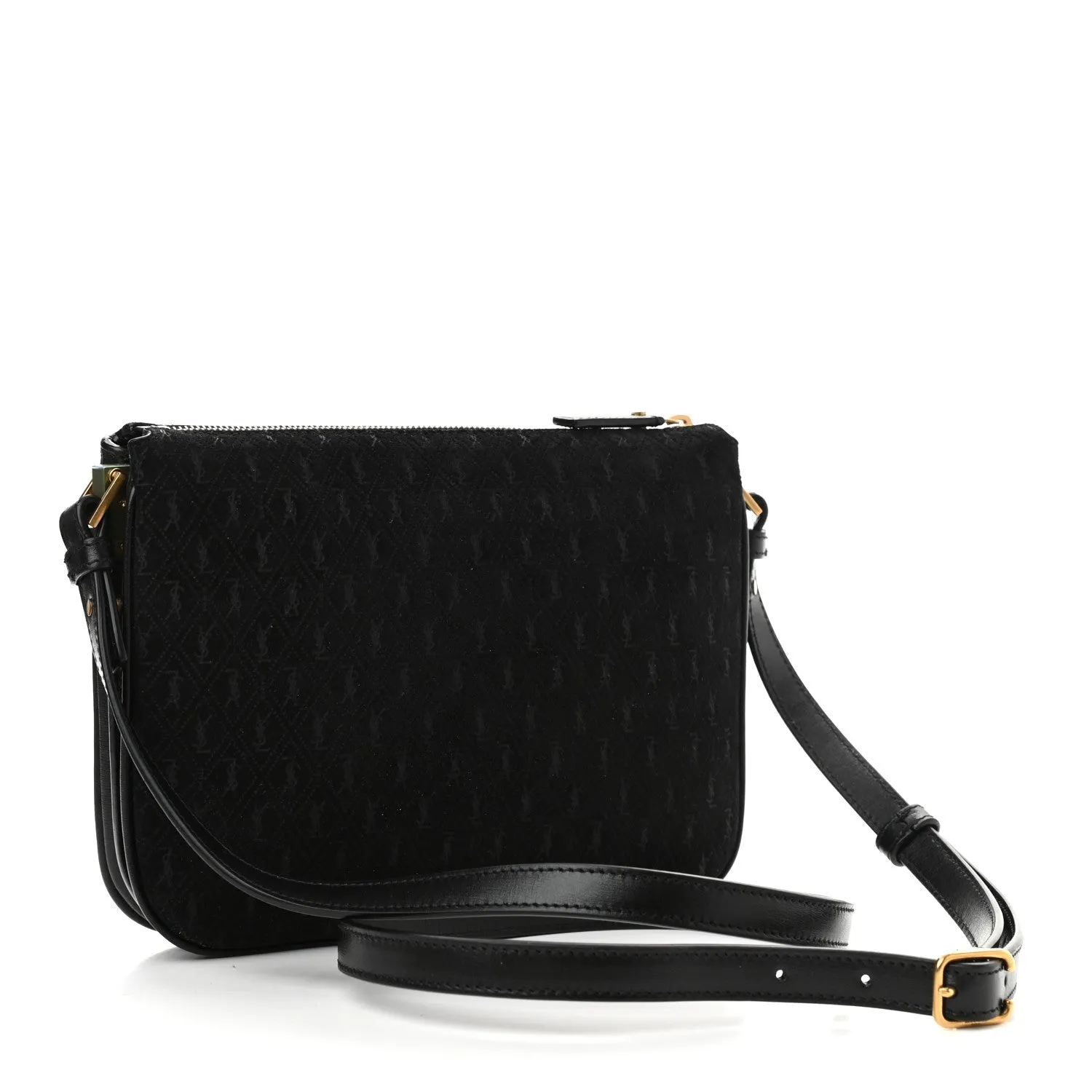 Ysl Taschen Saint Laurent YSL King Palm Wildleder Monogramm Schwarze Umhängetasche 585541