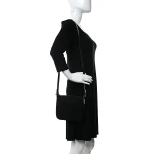 Ysl Taschen Saint Laurent YSL King Palm Wildleder Monogramm Schwarze Umhängetasche 585541