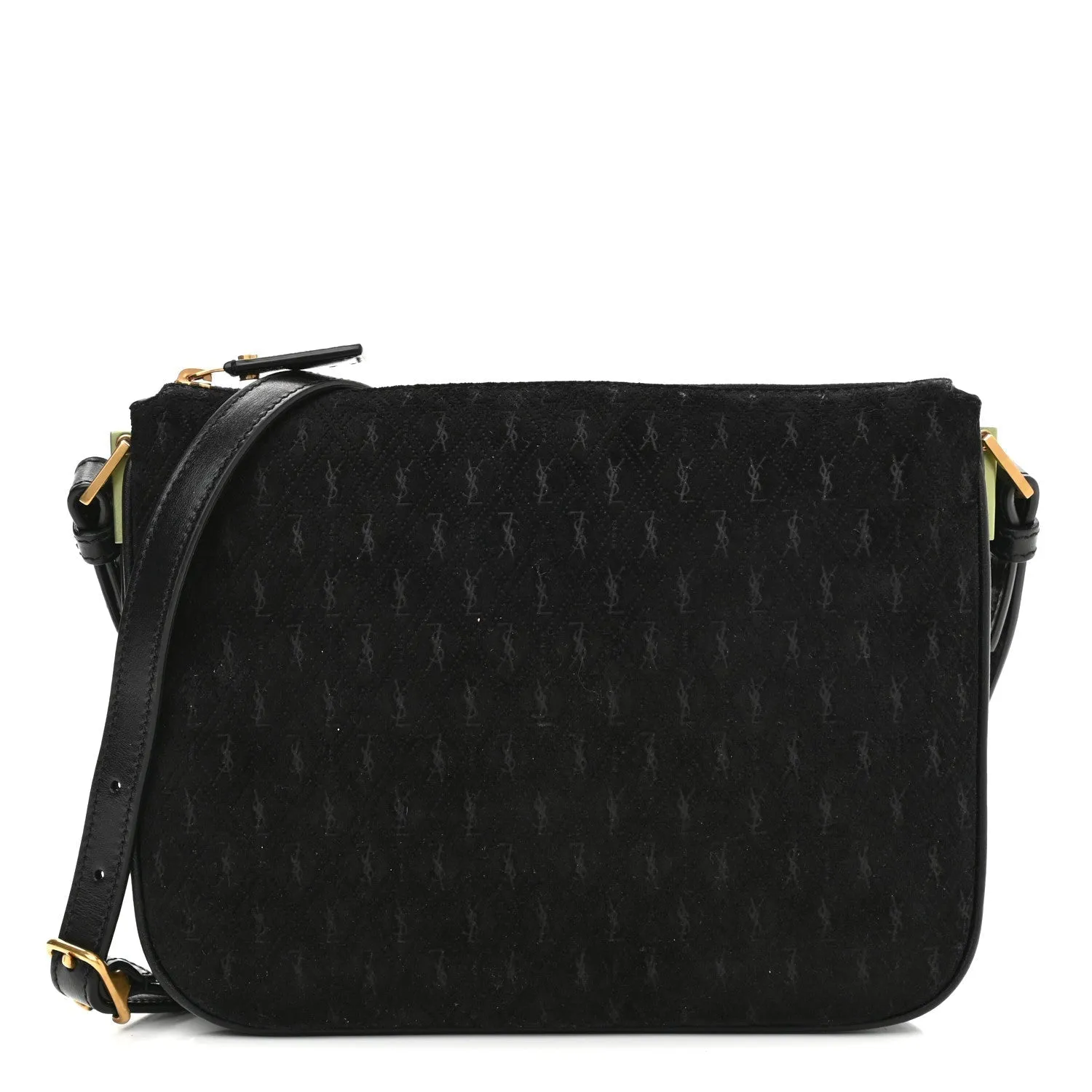 Ysl Taschen Saint Laurent YSL King Palm Wildleder Monogramm Schwarze Umhängetasche 585541