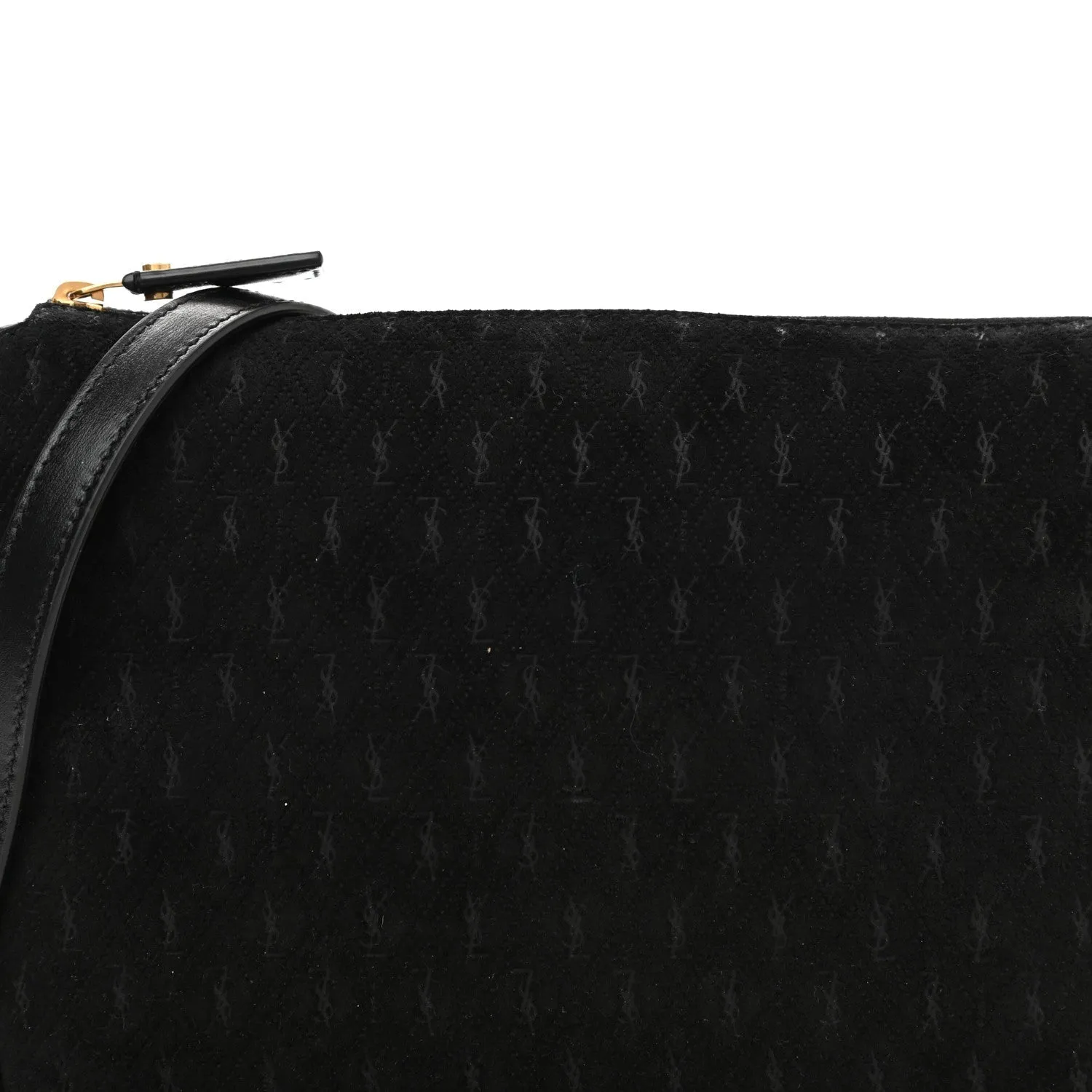 Ysl Taschen Saint Laurent YSL King Palm Wildleder Monogramm Schwarze Umhängetasche 585541