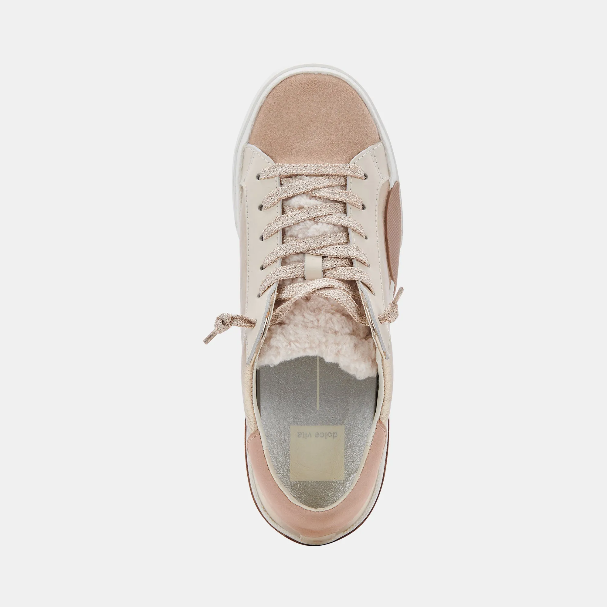 ZINA PLUSH SNEAKER LEDER IN GOLD