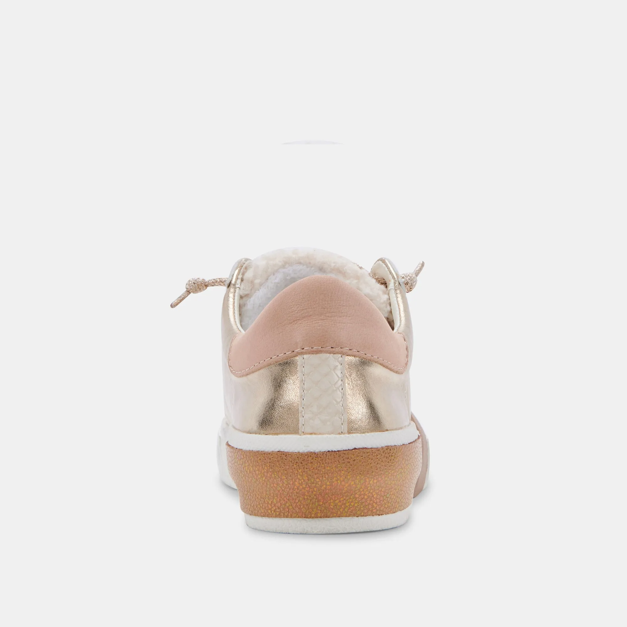 ZINA PLUSH SNEAKER LEDER IN GOLD