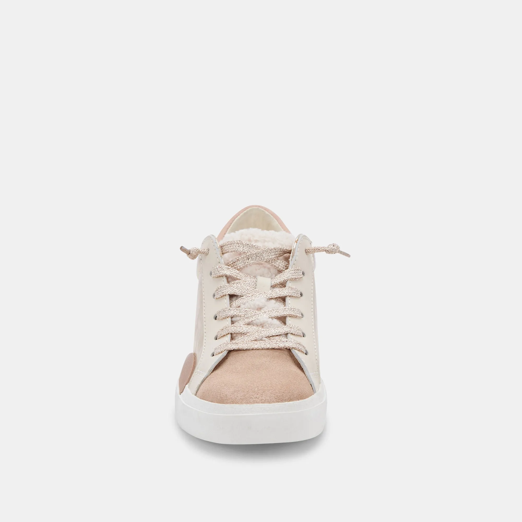 ZINA PLUSH SNEAKER LEDER IN GOLD