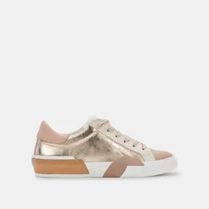 ZINA PLUSH SNEAKER LEDER IN GOLD